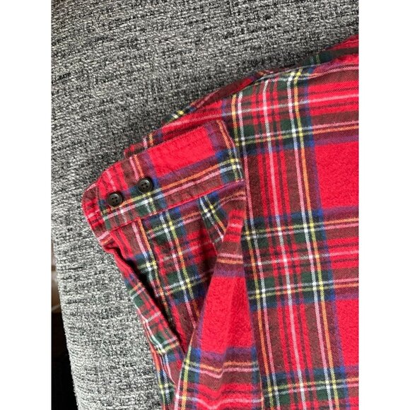 L.L.Bean Women's Red Plaid Button-Up Flannel Shirt Relaxed Fit L 100% Cotton - Picture 5 of 9